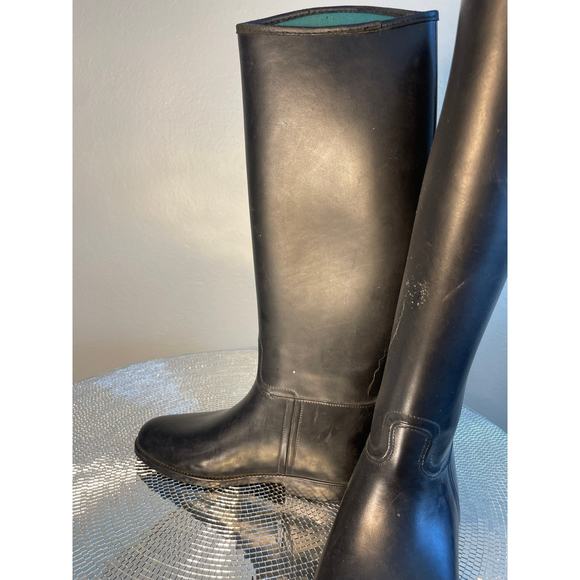 size 8 Dublin Equestrian Riding Boots High Black PVC Insulated Pull-On - Picture 6 of 13